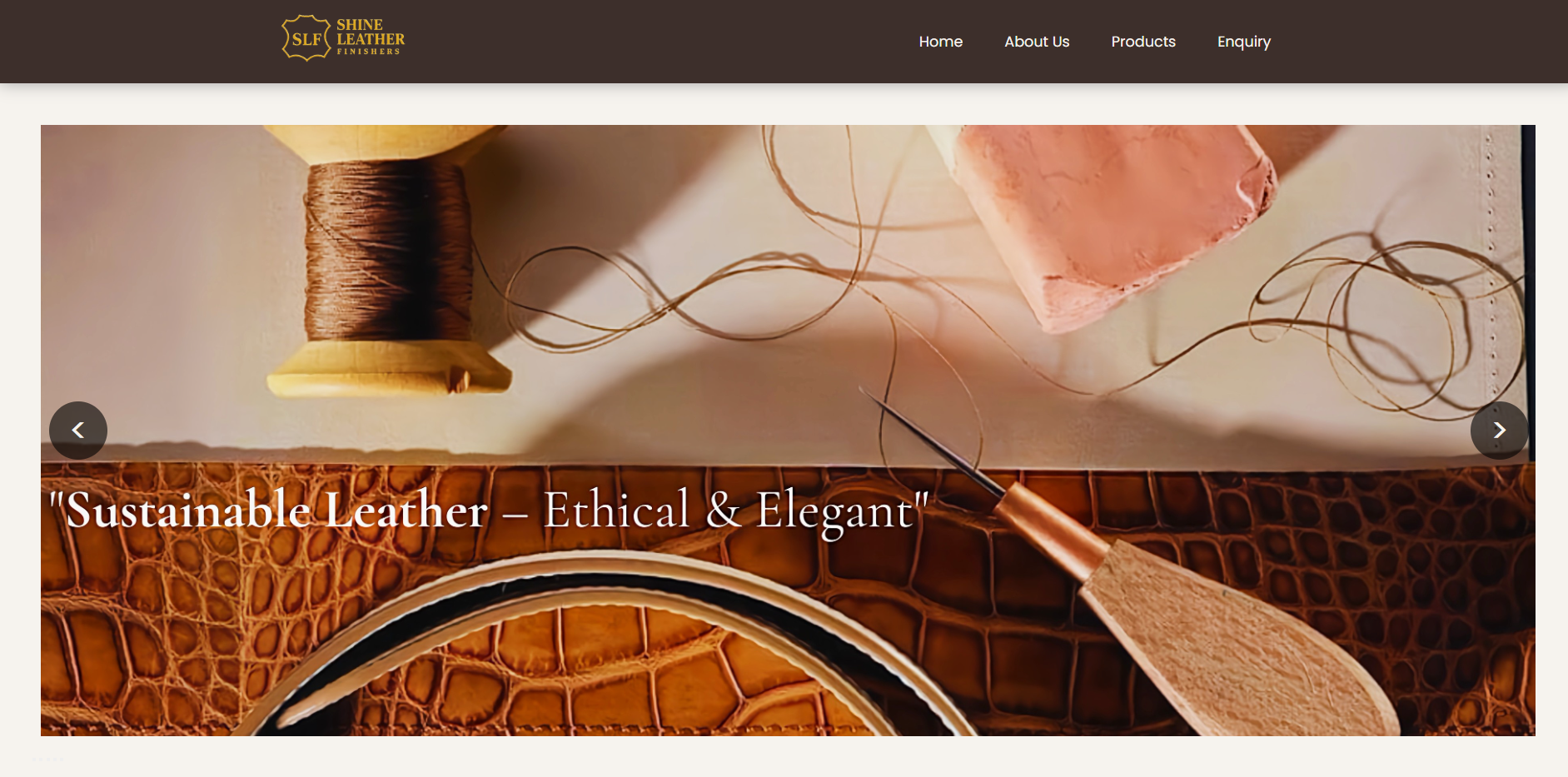 Shine Leather Finishers website screenshot